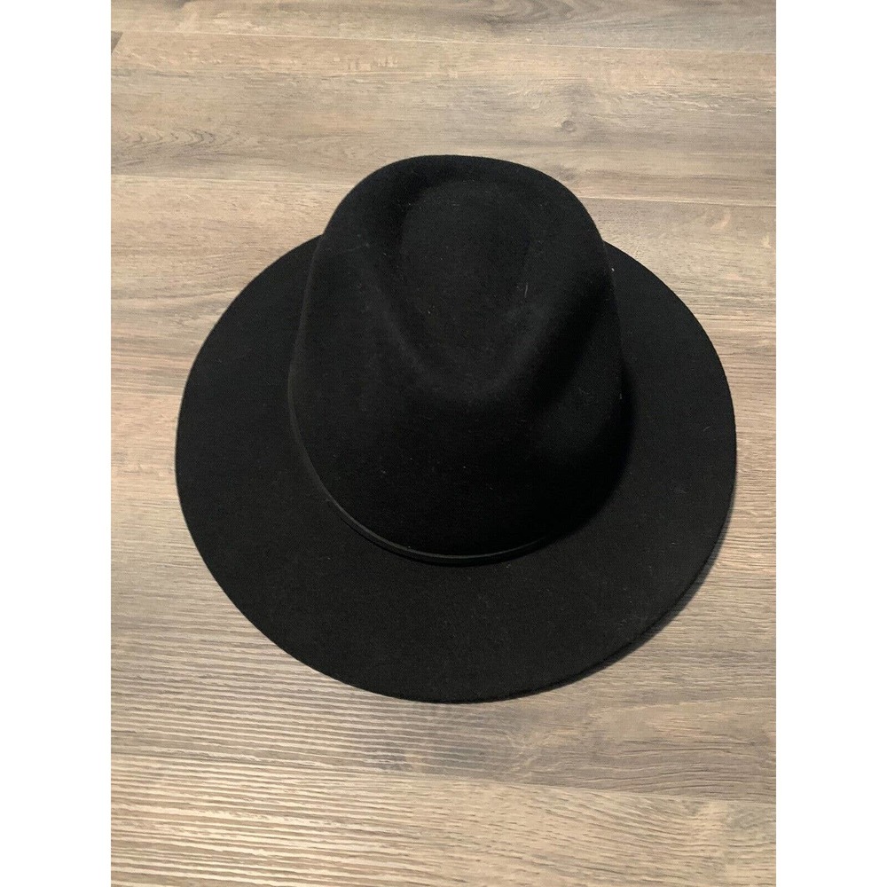 NWT Brixton Cowboy Hat Women's Black Size S Black Adjustable Solid Comfort
